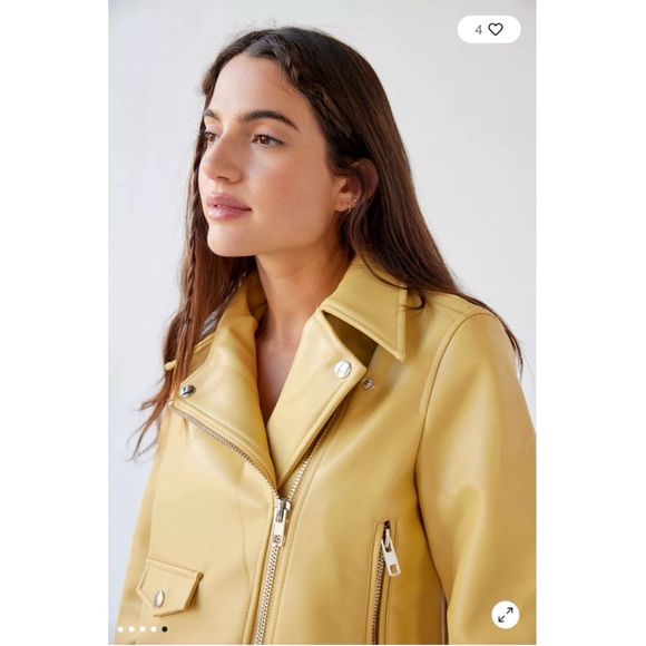 2x 👯♀️Host Pick⚡️Urban Outfitters Celeste Faux Leather Moto Jacket - Picture 4 of 16